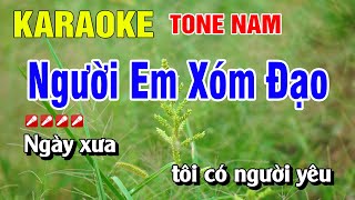 Karaoke Người Em Xóm Đạo Tone Nam Nhạc Sống Dễ Hát | Nguyễn Linh