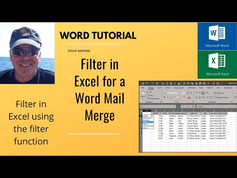 This video explains how to Mail merge from Excel.  Filter and merge from Excel