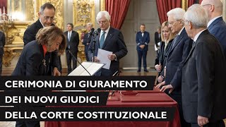 Cerimonia di giuramento dei nuovi Giudici della Corte costituzionale