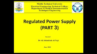 Regulated Power Supply - PART 3