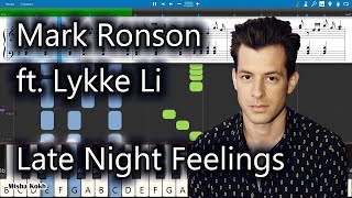 Mark Ronson - Late Night Feelings ft. Lykke Li [Piano Tutorial | Sheets | MIDI]