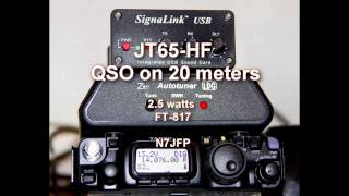 JT65-HF  20M  QSO -- FT817 \u0026 2.5 watts