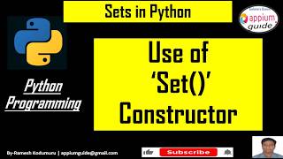 Use of Set() Constructor in Python | Python Tutorial for Beginners