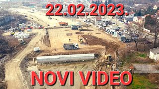 NOVI VIDEO NASTAVAK RADOVA 22.2.2023 KA NOVOM KRUŽNOM TOKU URAĐENO JOŠ 50 METARA NOVE MAGISTRALE