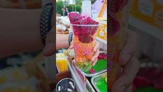 Red Dragon Fruit with Orange Smoothie, Asian Street Drink. #shorts #streetfood #delicious