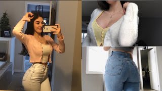 ASMR Try On Winter Clothing Haul ♡ Pretty Little Thing, Levi's Ribcage Straight Jeans, Garage