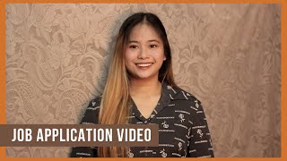 Job Application Video (Sample) | Video Resume | Video CV (PART 1)