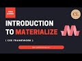 Introduction to Materialize CSS | CSS Framework | Materialize