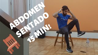 Rutina de  🪑 abdominales sentada / sentado 🪑 en casa // abdominales con silla // 15 minutos