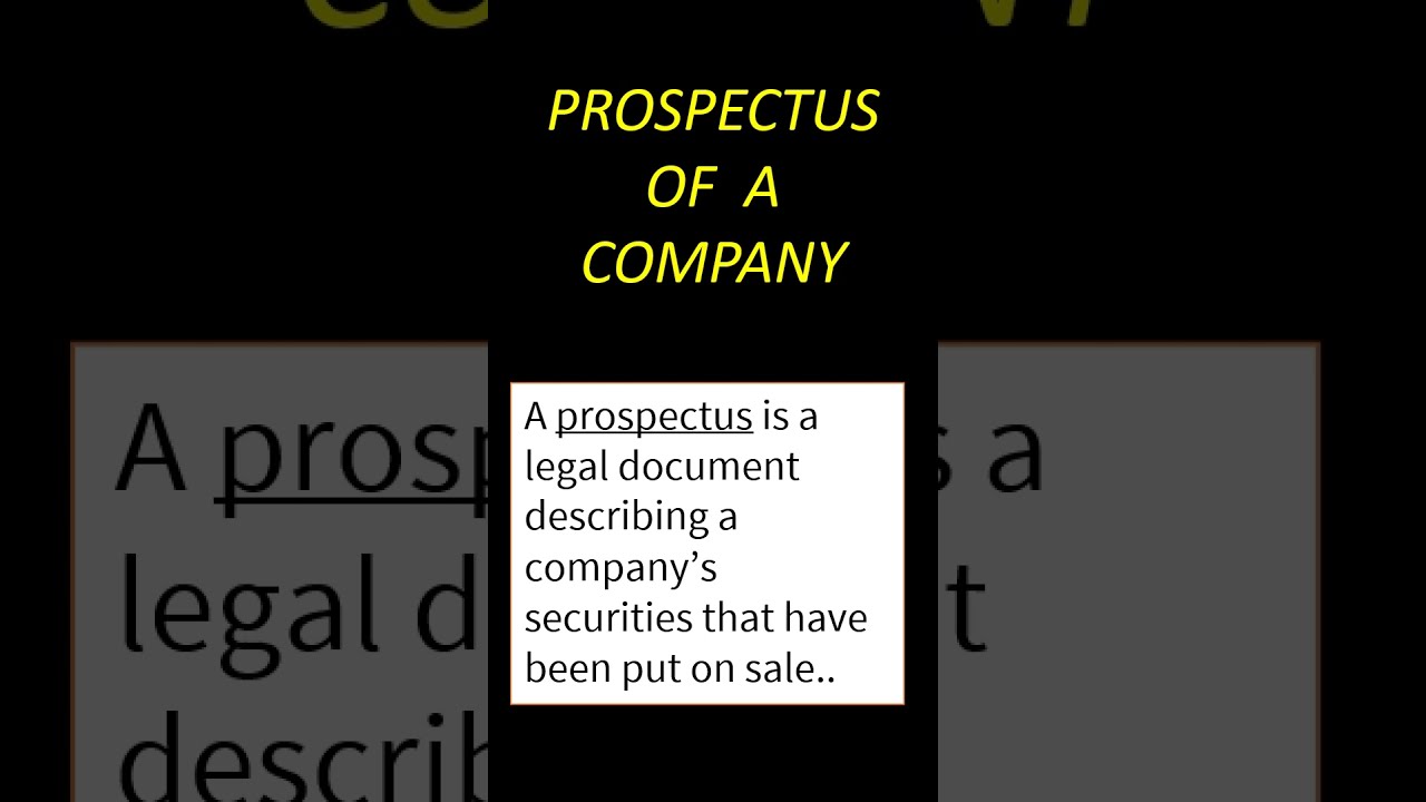 PROSPECTUS OF A COMPANY || MEANING || TYPES OF PROSPECTUS - YouTube