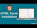 Vanilla Javascript for HTML FORM VALIDATION