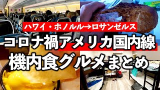 コロナ禍のアメリカ国内線飛行機「ハワイアン航空（ハワイ→ロサンゼルス）」で食べた機内食グルメまとめ＆激安ホテル