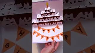 DIY chocolate cake pop up card for birthday #shorts
