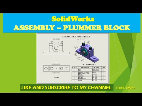 Solidworks Tutorial Assembly Of Plummer Block With Drawing & Bill Of ...