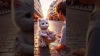 Baby cat selling candy 🍭for earning money to buy a new dress#aicat #cute #kitten #short #viral