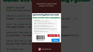 Generate Barcode Using Python #shorts #shortsvideo