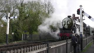 Testing Henry's Faces on a Black Five Steam Engine.