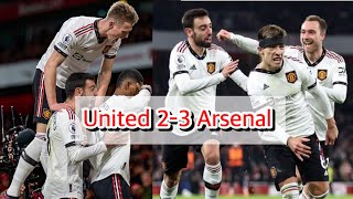 Man United (2-3) Arsenal. Ten hag miss.Goals highlights.Rashford,lisandro Martinez