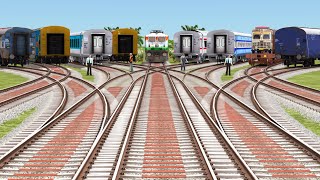 Indian Trains Crossing 3d Grandient Bumpy 🙇‍♂️ Forked Railways Tracks || train train train cartoon