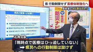 〈新型コロナ〉感染者の約６割がＢＡ．５　県対策本部会議“行動制限せず”　医療体制強化へ【新潟】 (22/07/20 19:16)