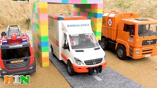 उत्खनक दमकल रोगी वाहन पोलिस कार मज़ा परिवर्तन खिलौने | BIBO TOYS Hindi