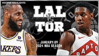 Los Angeles Lakers vs Toronto Raptors  Game Highlights | Jan 9 | 2024 NBA Season