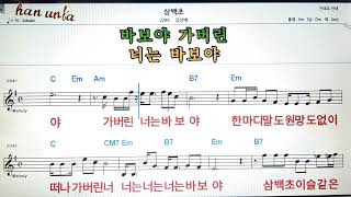 삼백초/김상배👍노래 반주, 코드 악보,가라오케💋Karaoke*Sheet Music*Chord*MR