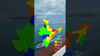 Percent of schools that have a playground.#map#india#hinduism #lucknow#chennai#mapper#kochi #gold