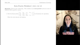 Linear Algebra: Extra Practice Worksheet 1