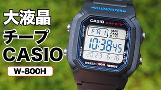 【チプカシ】大画面表示で見やすいGショック風チープカシオW-800H-1A