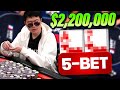 CRAZY 5-BET ACTION leads to $2M+ Pot!