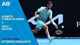 Roberto Carballes Baena v Hugo Gaston Extended Highlights | Australian Open 2024 First Round