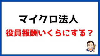 【マイクロ法人⑮】役員報酬はいくらに設定するべきか？4パターンでシミュレーション