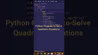 Python Tutorial - Solve a Quadratic Equation. #education #codm #python #python3 #ytshorts