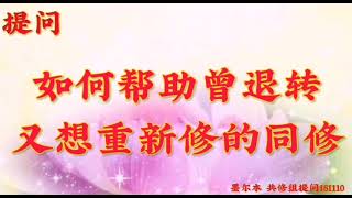 卢台长开示：如何帮助曾退转又想重新修的同修澳大利亚・墨尔本世界佛友见面会提问和看图腾181110