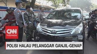 Polisi Halau Pelanggar Ganjil - Genap