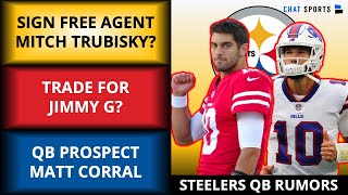 Steelers Rumors: ESPN Predicts Jimmy G Trade, Sign Mitch Trubisky? Draft Matt Corral? NFL Combine