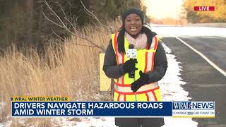 Neighbors help each other out of frozen mess on the roads