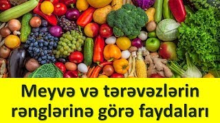 Meyvə və tərəvəzlərin rənglərinə görə faydaları