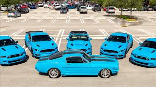 Grabber Blue Mustang Takeover at Cars \u0026 Coffee Miami