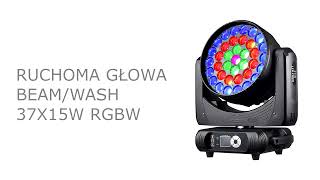 RUCHOMA GŁOWA WASH 37X15W RGBW ZOOM RINGI PG LED