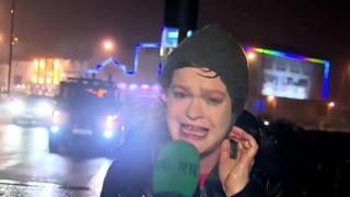 Weather Reporter Gets Hit By Stop Sign