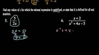 Intermediate Algbera Exam 1 Review - 4 (Undefined Rational Expressions)