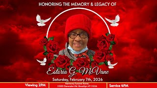 Estoria G. McVane (Saturday, February 7th, 2026)2:00 p.m.