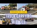 JCB loaded Truck 💓💓 stopping moments on sharp and dangerous Hairpin bend | High risk driving