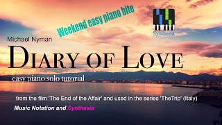 Diary of Love - Michael Nyman - easy piano tutorial