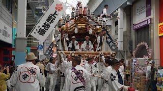 令和5年 畑原 水道筋商店街巡行 五毛天神 河内國魂神社春季大祭 だんじり祭