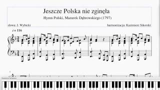 Hymn Polski, Mazurek Dąbrowskiego, nuty, National anthem of Poland - sheet music