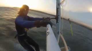 Sunset windsurfing at Sikhall, Vänern - Go pro view