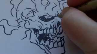 How To Draw A Skull On Fire With Sharpie